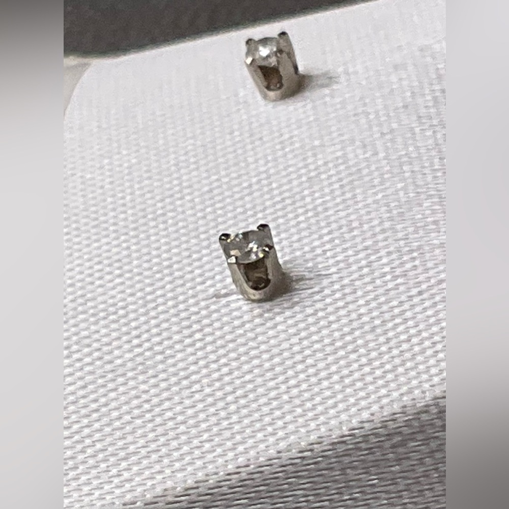 Diamond Solitaire Earrings - Picture 2 of 5